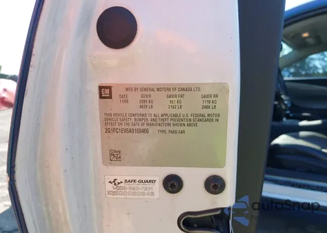 2010 Chevrolet Camaro 2Lt from USA, damaged, VIN 2G1FC1EV6A9169466